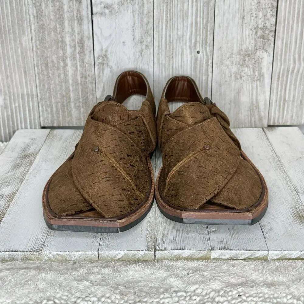 Almirah Brown Leather Peshawari Chappals Sandals Size 14
